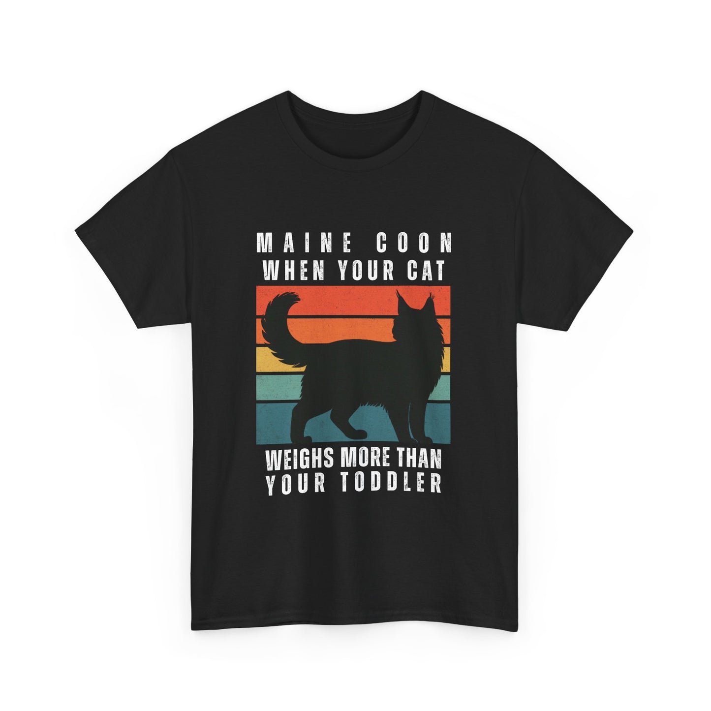 Cat Fun Shirt, Maine Coon "When your cat weighs more than your toddler" Unisex Tee,