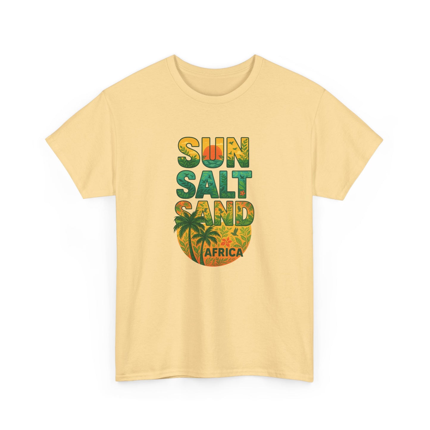 Tropical Graphic Tee "Sun Salt Sand Africa" Unisex