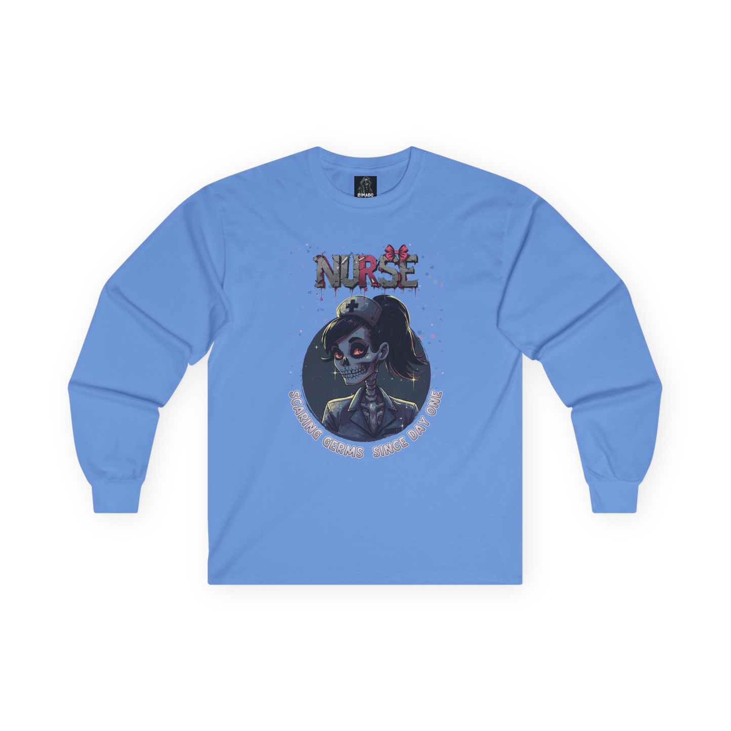Spooky Nurse Skeleton Halloween T Shirt "Scaring Germs Since Day One"