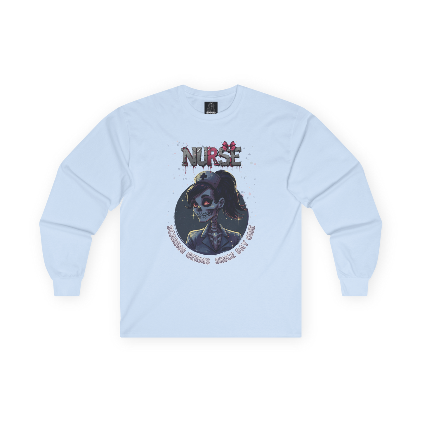 Spooky Nurse Skeleton Halloween T Shirt "Scaring Germs Since Day One"