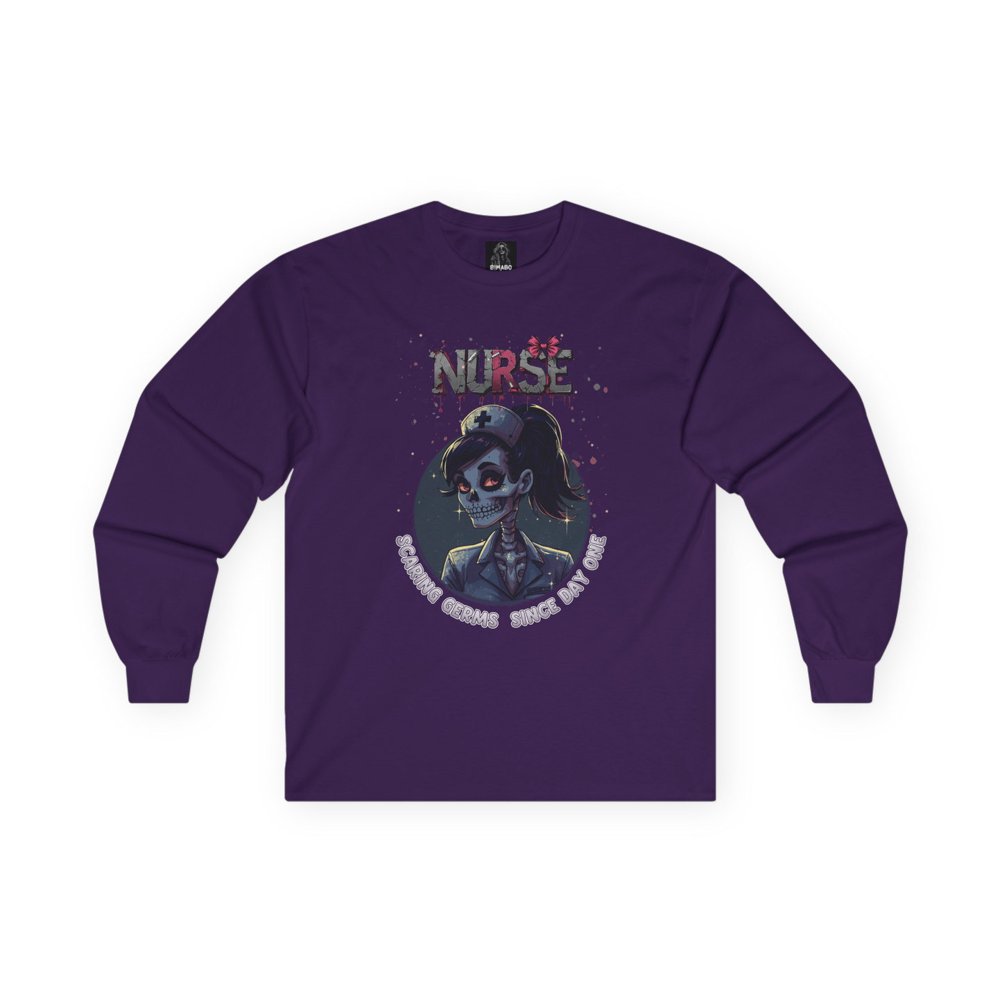 Spooky Nurse Skeleton Halloween T Shirt "Scaring Germs Since Day One"