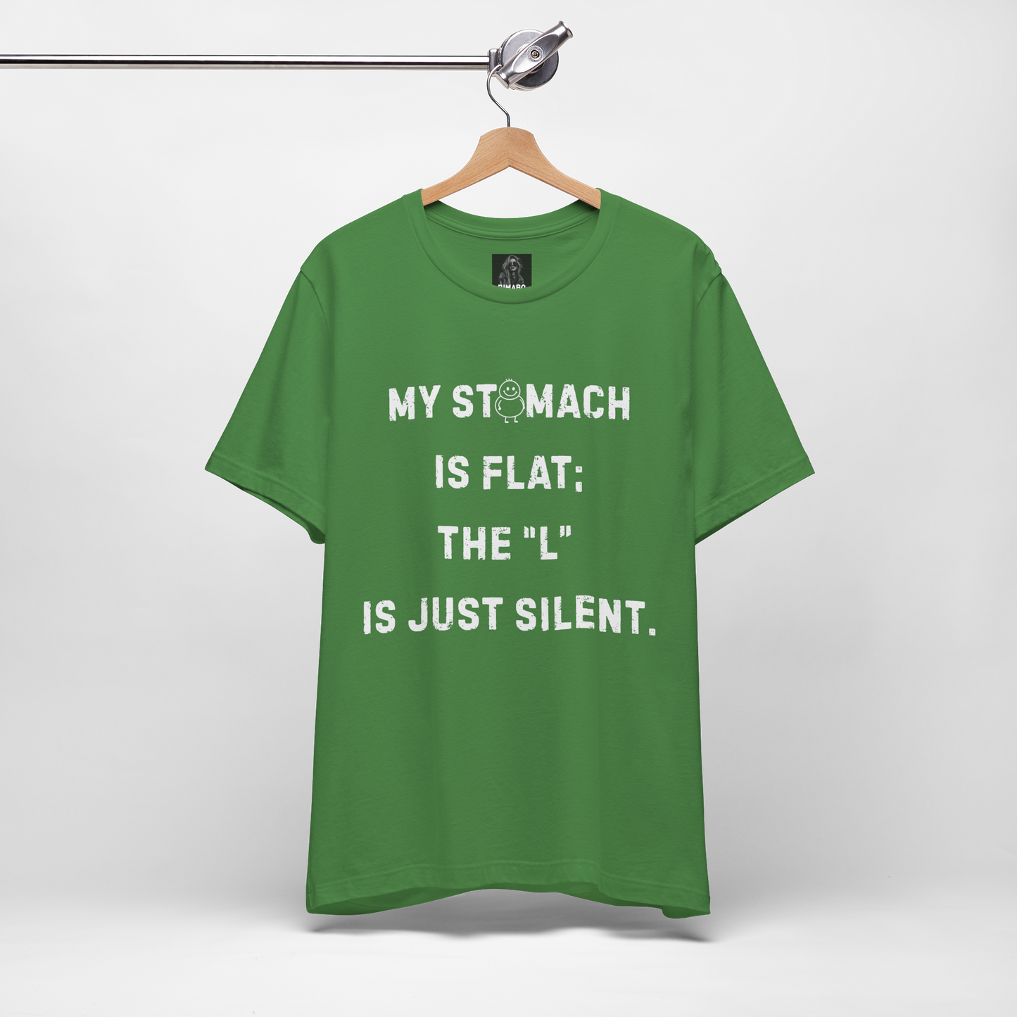 Personalizable Fun Shirt "My Stomach is flat; The L is just silent" Unisex Female or Male Version
