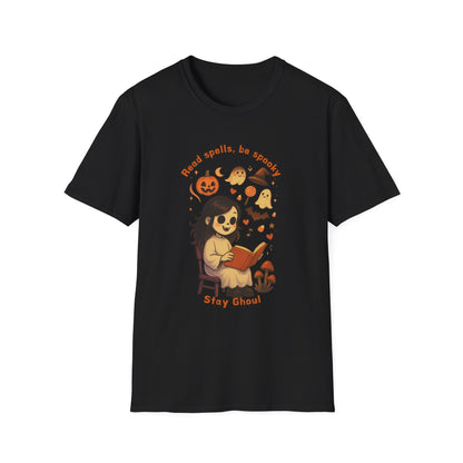 Read Spells, Be Spooky, Stay Ghoul-Spooky Cute Unisex Softstyle T-Shirt Halloween Collection