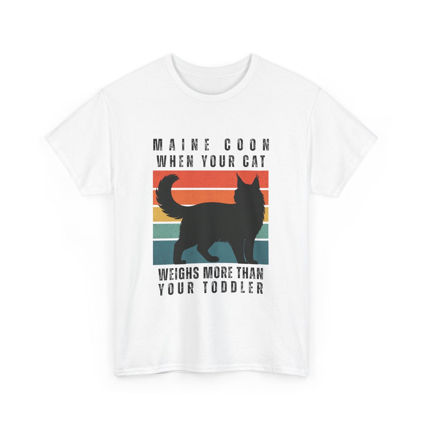 Cat Fun Shirt, Maine Coon "When your cat weighs more than your toddler" Unisex Tee,