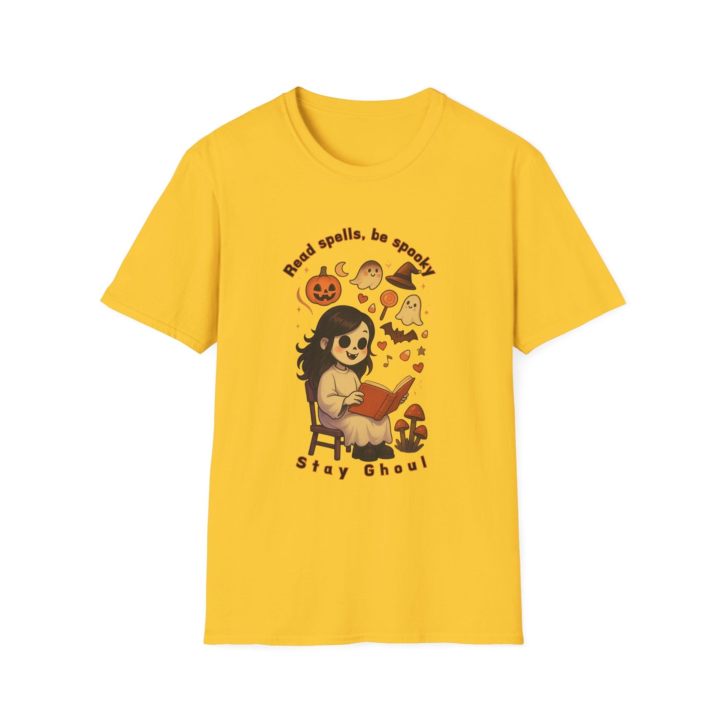 Read Spells, Be Spooky, Stay Ghoul-Spooky Cute Unisex Softstyle T-Shirt Halloween Collection