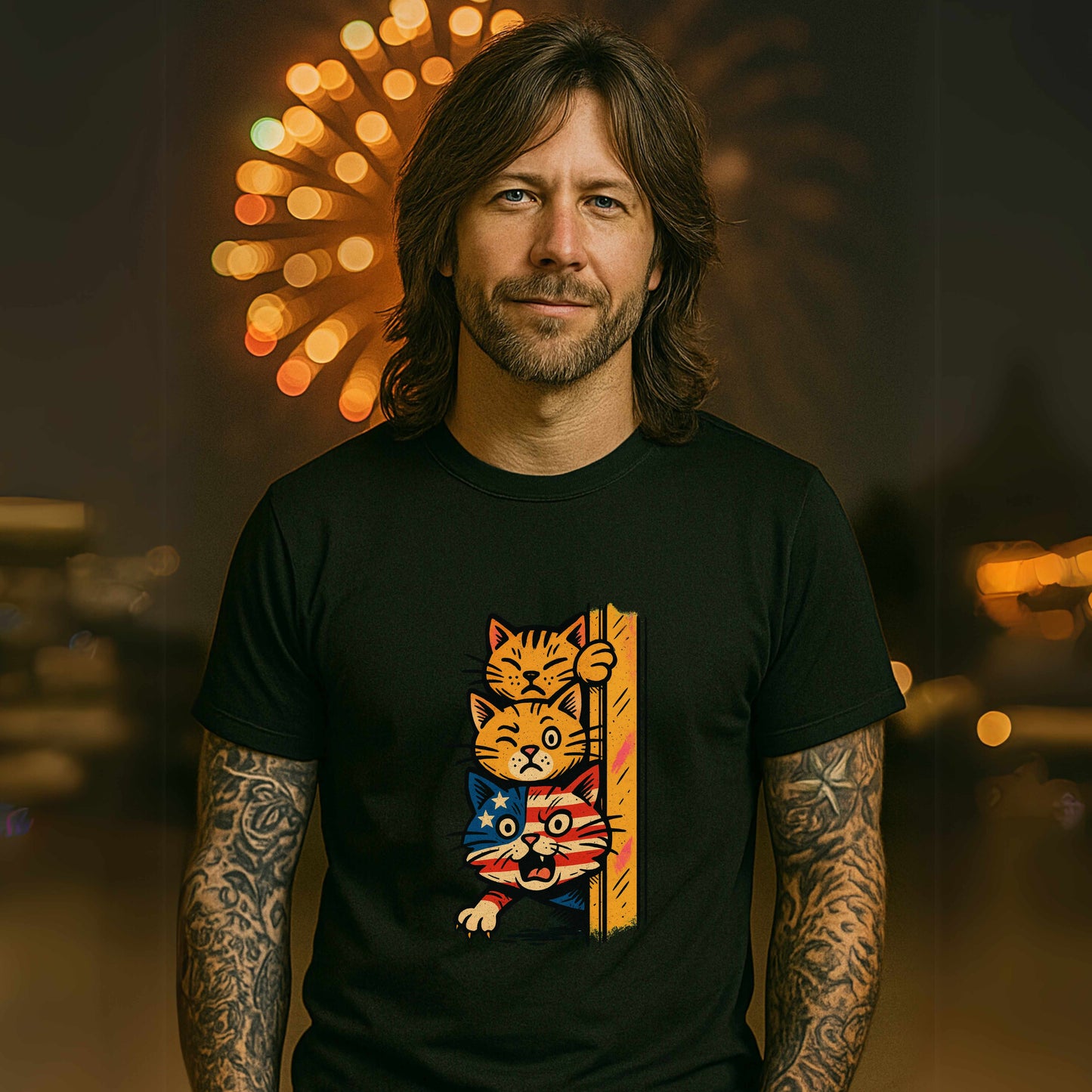 Patriotic Orange Cats T-Shirt Unisex