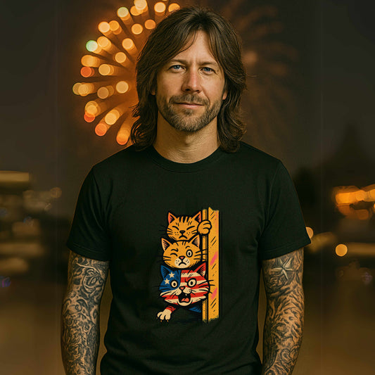 Patriotic Orange Cats T-Shirt Unisex