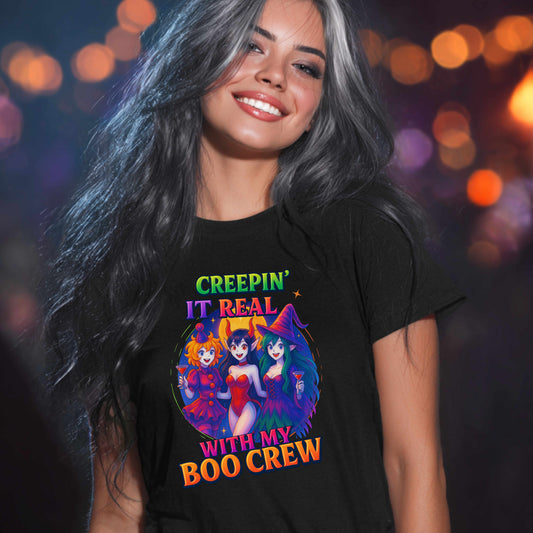 Halloween T-Shirt "Creepin' It Real, Boo Crew Tee" Unisex Shirt