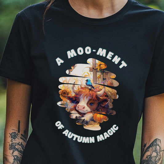 A Moo-ment of Autumn Magic Shirt, Cute Highland Cow Fall Tee - Unisex
