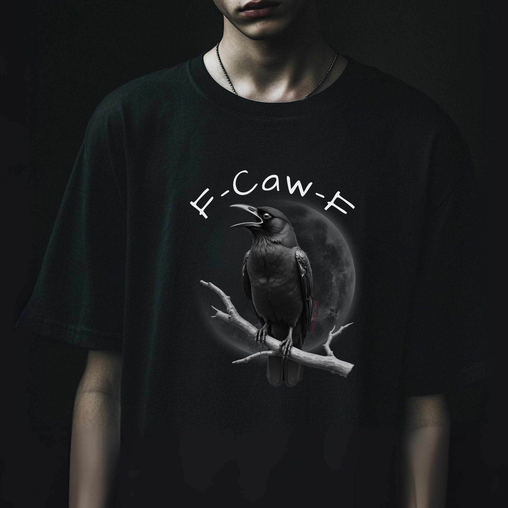 Funny Crow T-Shirt – “F-Caw-F” Sarcastic Raven Shirt, Dark Humor Gothic Tee, Edgy Gamer Clothing for Dark Souls Fans

