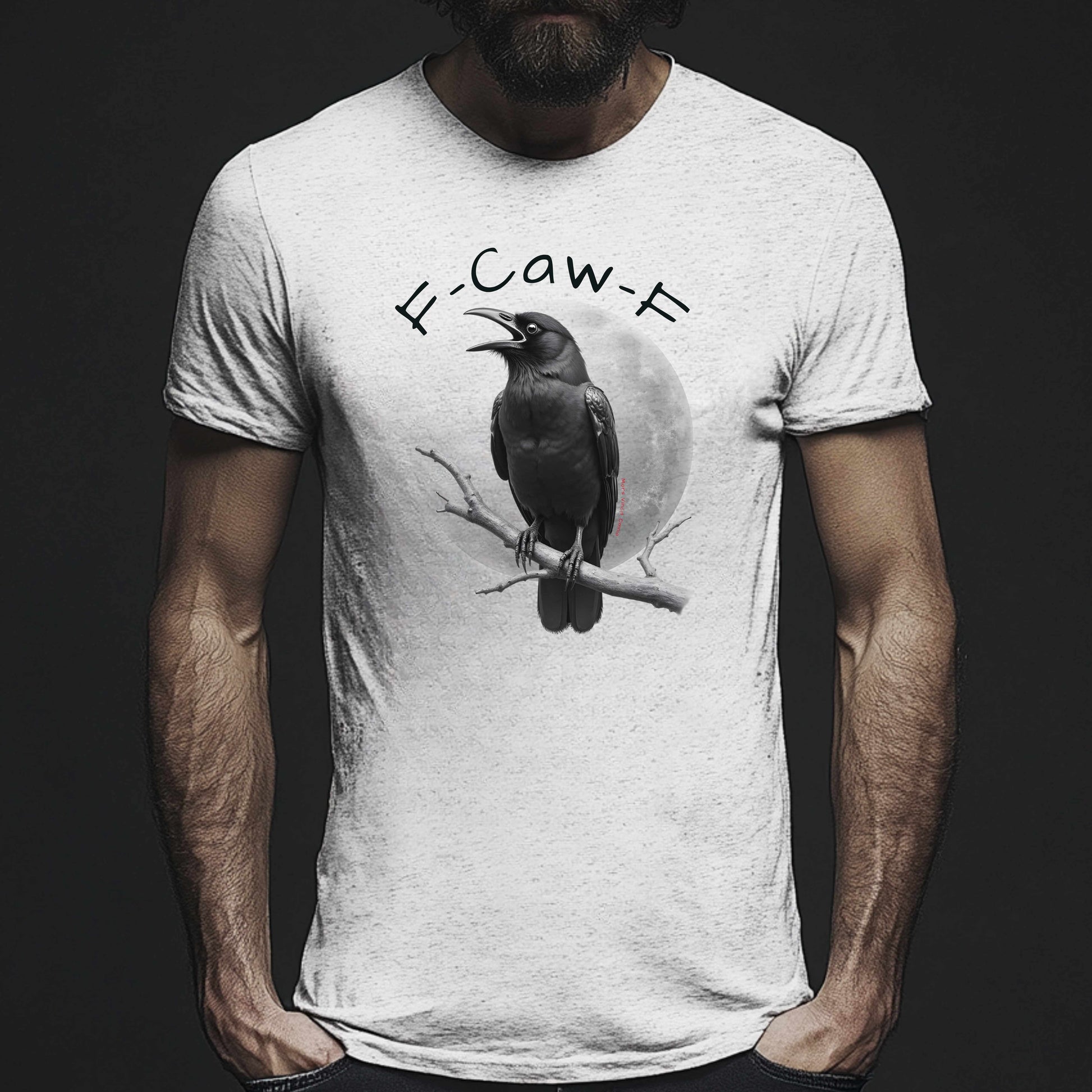 Funny Crow T-Shirt – “F-Caw-F” Sarcastic Raven Shirt, Dark Humor Gothic Tee, Edgy Gamer Clothing for Dark Souls Fans