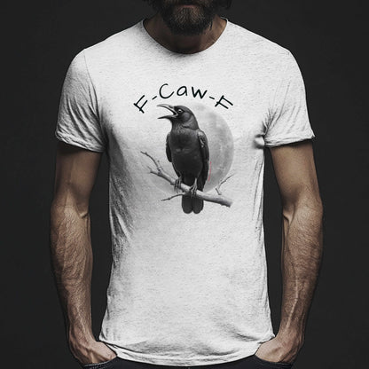 Funny Crow T-Shirt – “F-Caw-F” Sarcastic Raven Shirt, Dark Humor Gothic Tee, Edgy Gamer Clothing for Dark Souls Fans