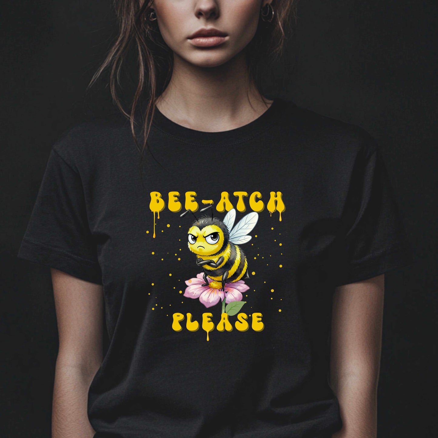 Witty 'Bee-Atch Please' T-Shirt | Funny Angry Bee Sarcastic Graphic Tee