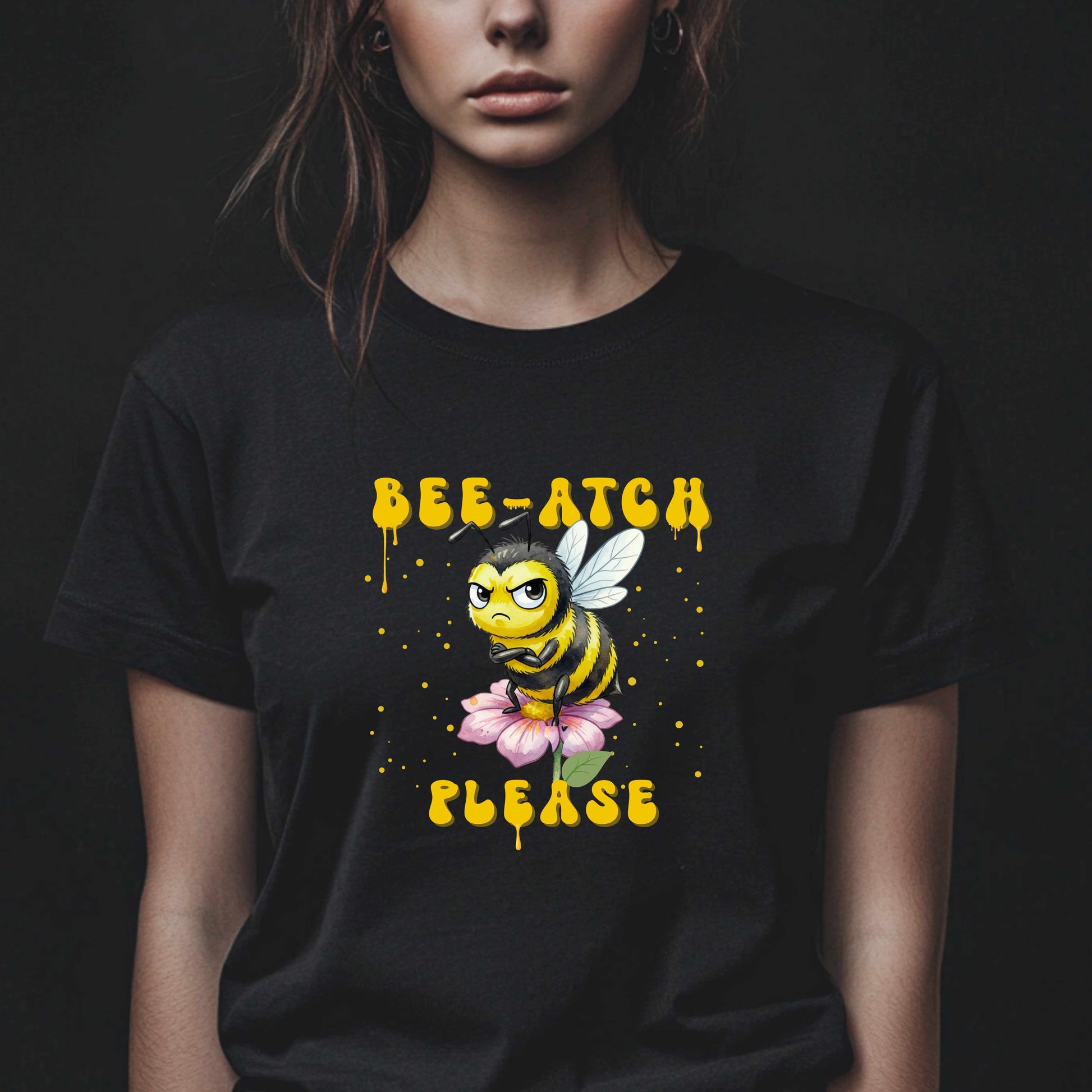 Witty 'Bee-Atch Please' T-Shirt | Funny Angry Bee Sarcastic Graphic Tee
