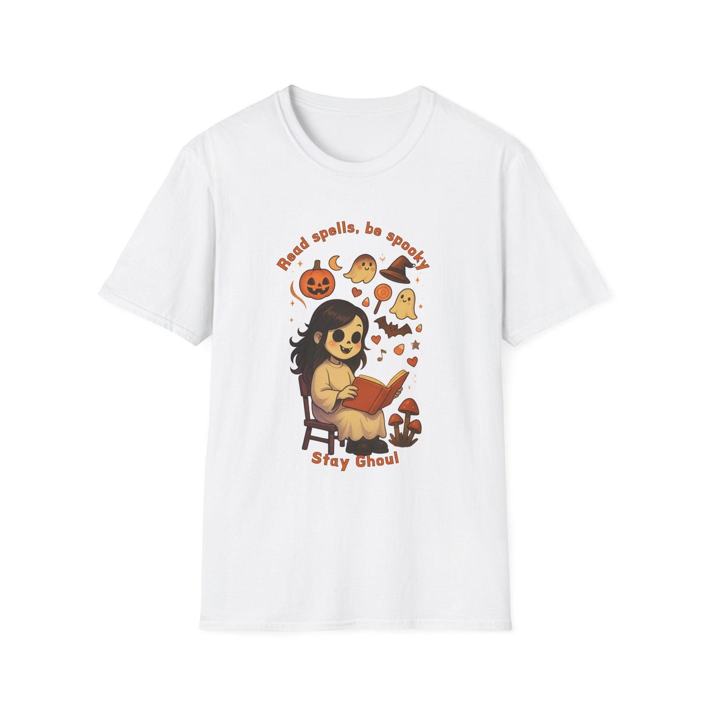 Read Spells, Be Spooky, Stay Ghoul-Spooky Cute Unisex Softstyle T-Shirt Halloween Collection