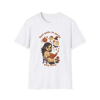 Read Spells, Be Spooky, Stay Ghoul-Spooky Cute Unisex Softstyle T-Shirt Halloween Collection