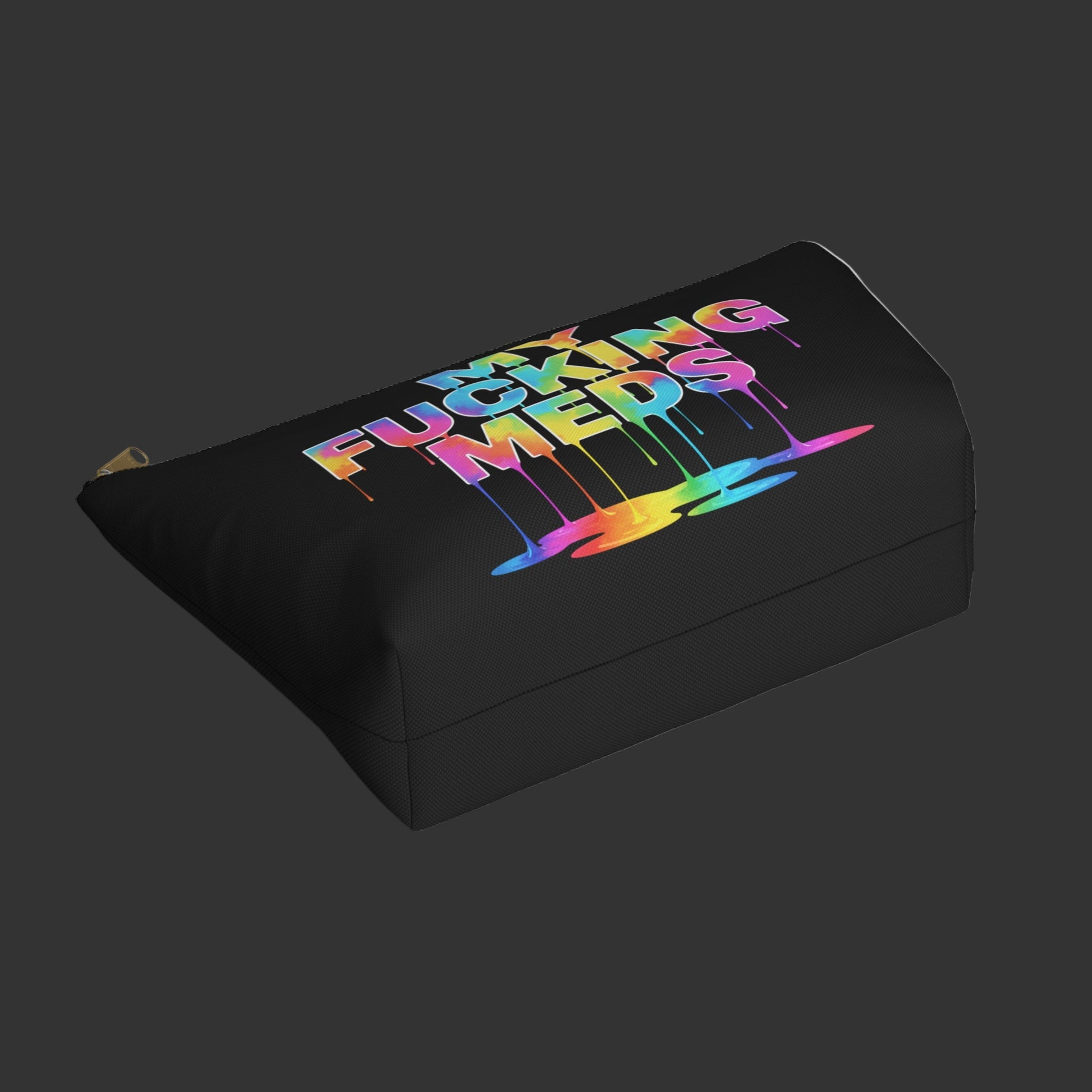 Unique "My Fucking Meds" Bag, Funny Rainbow Drippy Cosmetic Pouch, Health/Pill Travel Case, Pill Organizer