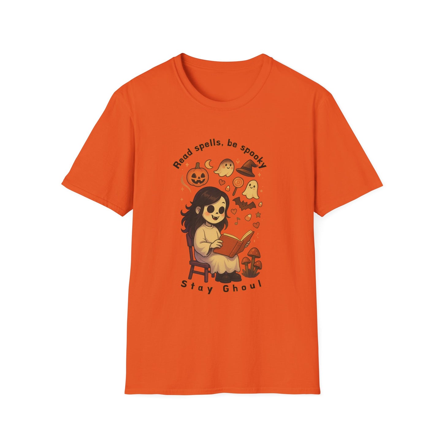 Read Spells, Be Spooky, Stay Ghoul-Spooky Cute Unisex Softstyle T-Shirt Halloween Collection