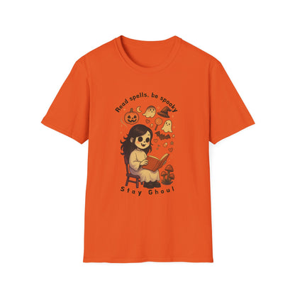 Read Spells, Be Spooky, Stay Ghoul-Spooky Cute Unisex Softstyle T-Shirt Halloween Collection