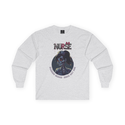 Spooky Nurse Skeleton Halloween T Shirt "Scaring Germs Since Day One"