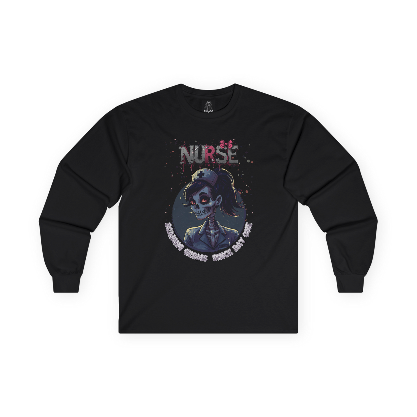 Spooky Nurse Skeleton Halloween T Shirt "Scaring Germs Since Day One"