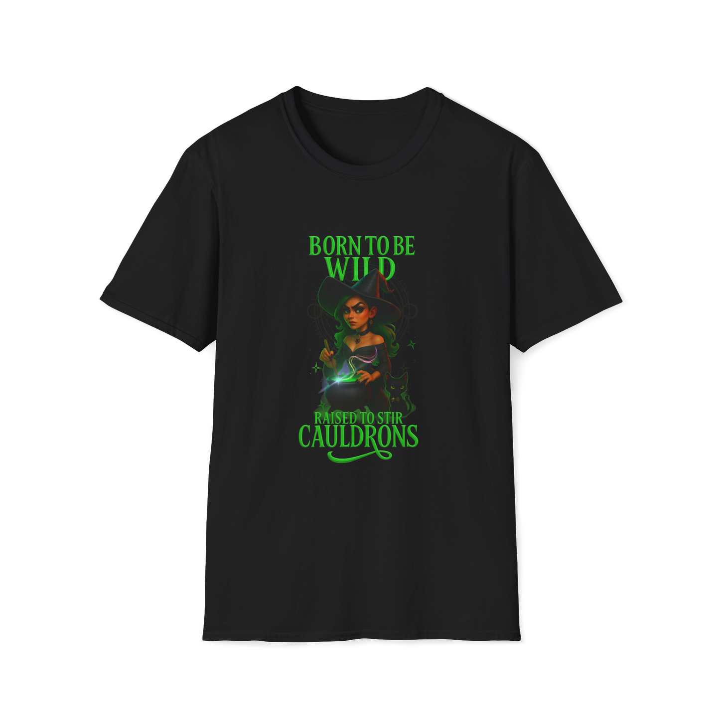 Softstyle T-Shirt "Born to be wild - Raised to stir Cauldrons" Witch Collection Softstyle T-Shirt,Halloween