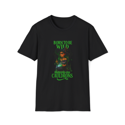 Softstyle T-Shirt "Born to be wild - Raised to stir Cauldrons" Witch Collection Softstyle T-Shirt,Halloween