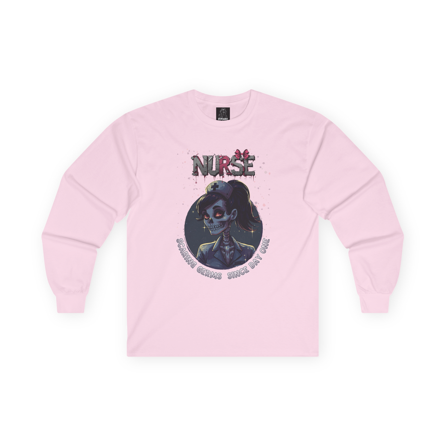 Spooky Nurse Skeleton Halloween T Shirt "Scaring Germs Since Day One"