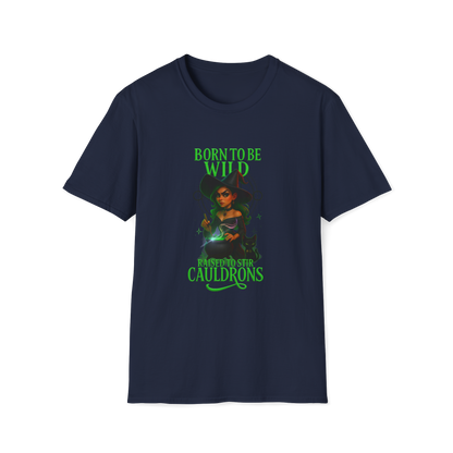 Softstyle T-Shirt "Born to be wild - Raised to stir Cauldrons" Witch Collection Softstyle T-Shirt,Halloween