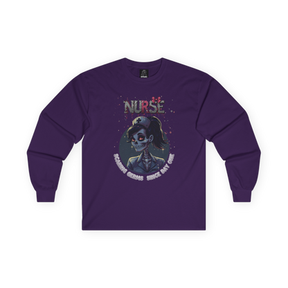 Spooky Nurse Skeleton Halloween T Shirt "Scaring Germs Since Day One"