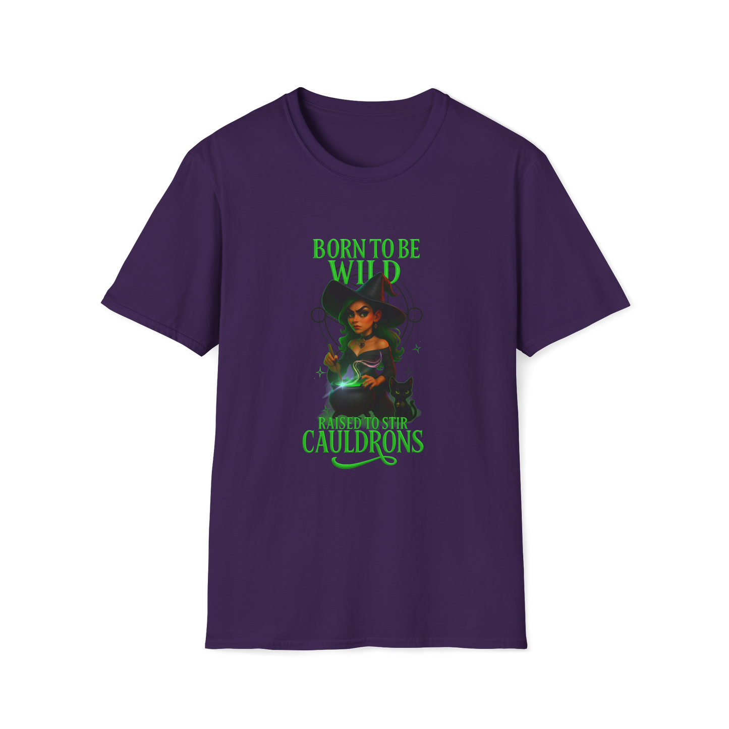 Softstyle T-Shirt "Born to be wild - Raised to stir Cauldrons" Witch Collection Softstyle T-Shirt,Halloween