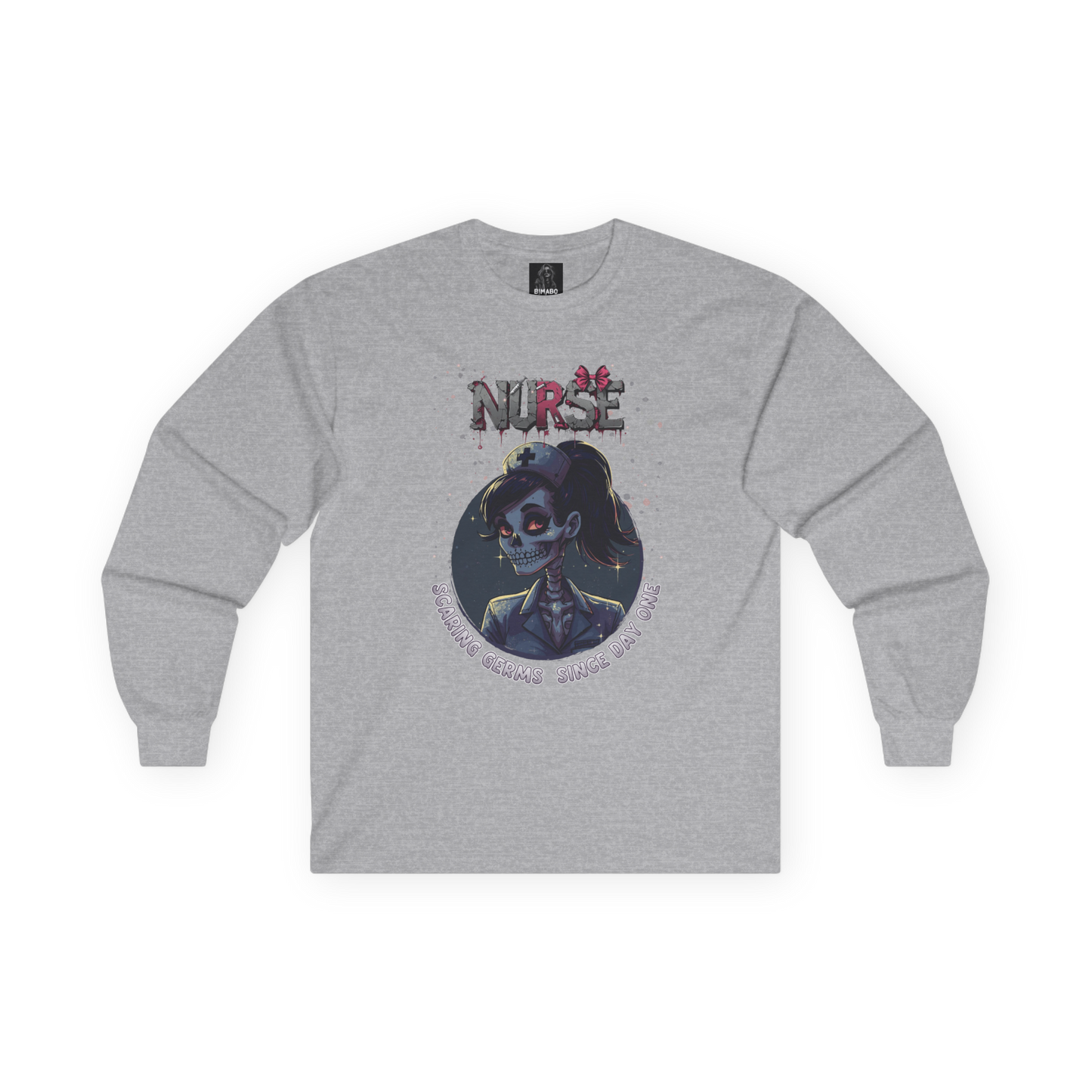 Spooky Nurse Skeleton Halloween T Shirt "Scaring Germs Since Day One"