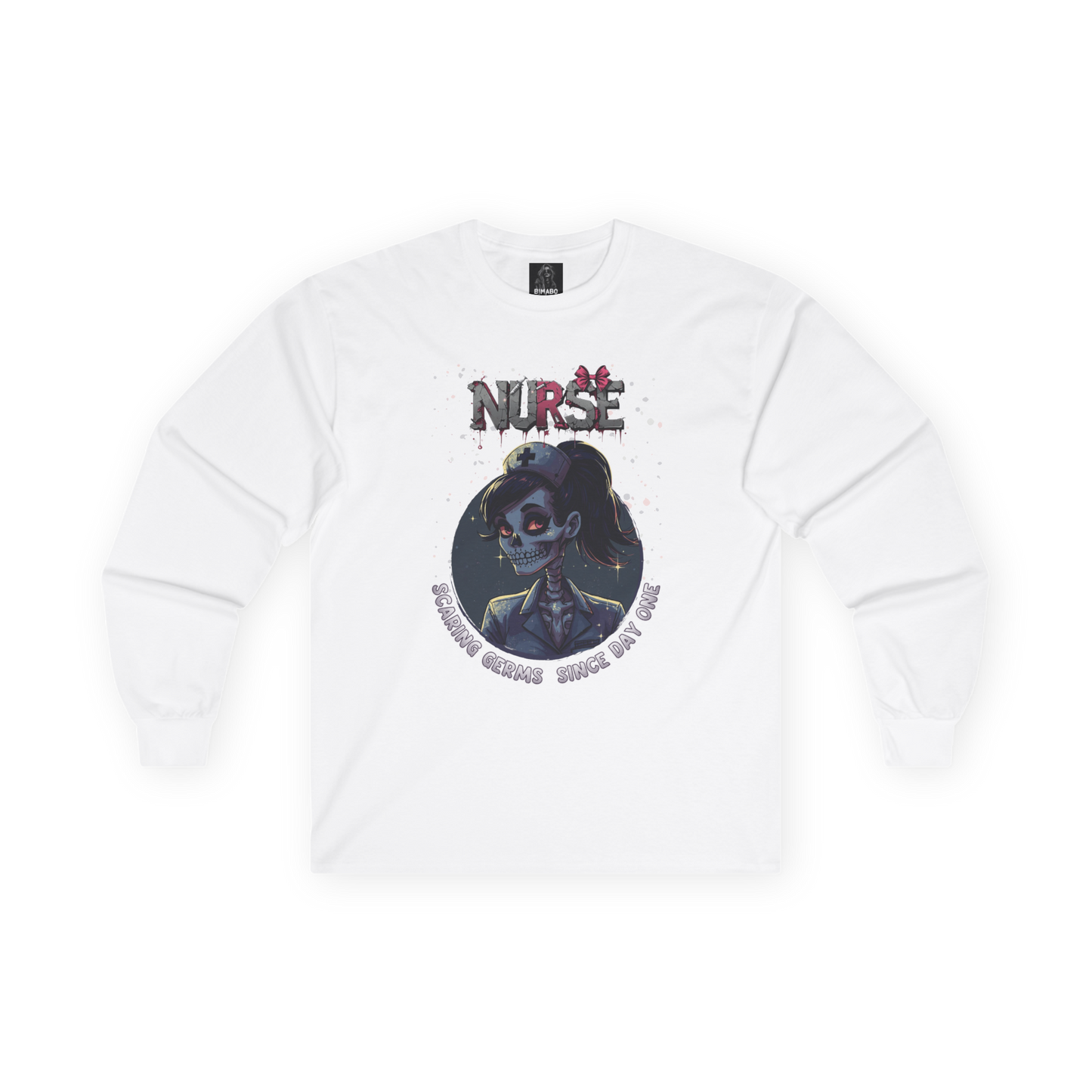 Spooky Nurse Skeleton Halloween T Shirt "Scaring Germs Since Day One"