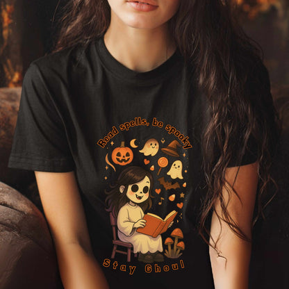 Read Spells, Be Spooky, Stay Ghoul-Spooky Cute Unisex Softstyle T-Shirt Halloween Collection