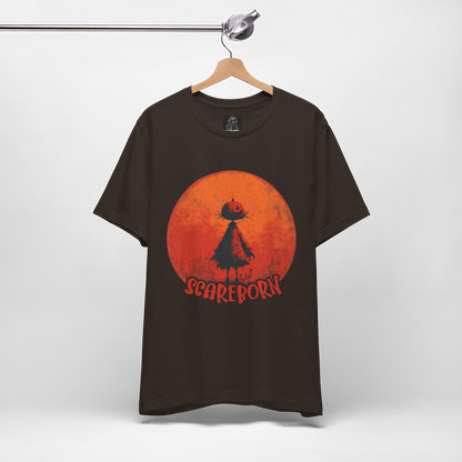 Scareborn, The Pumpkin Scarecrow Halloween T-Shirt That Haunts Back,Graphic Tee, Male Collection
