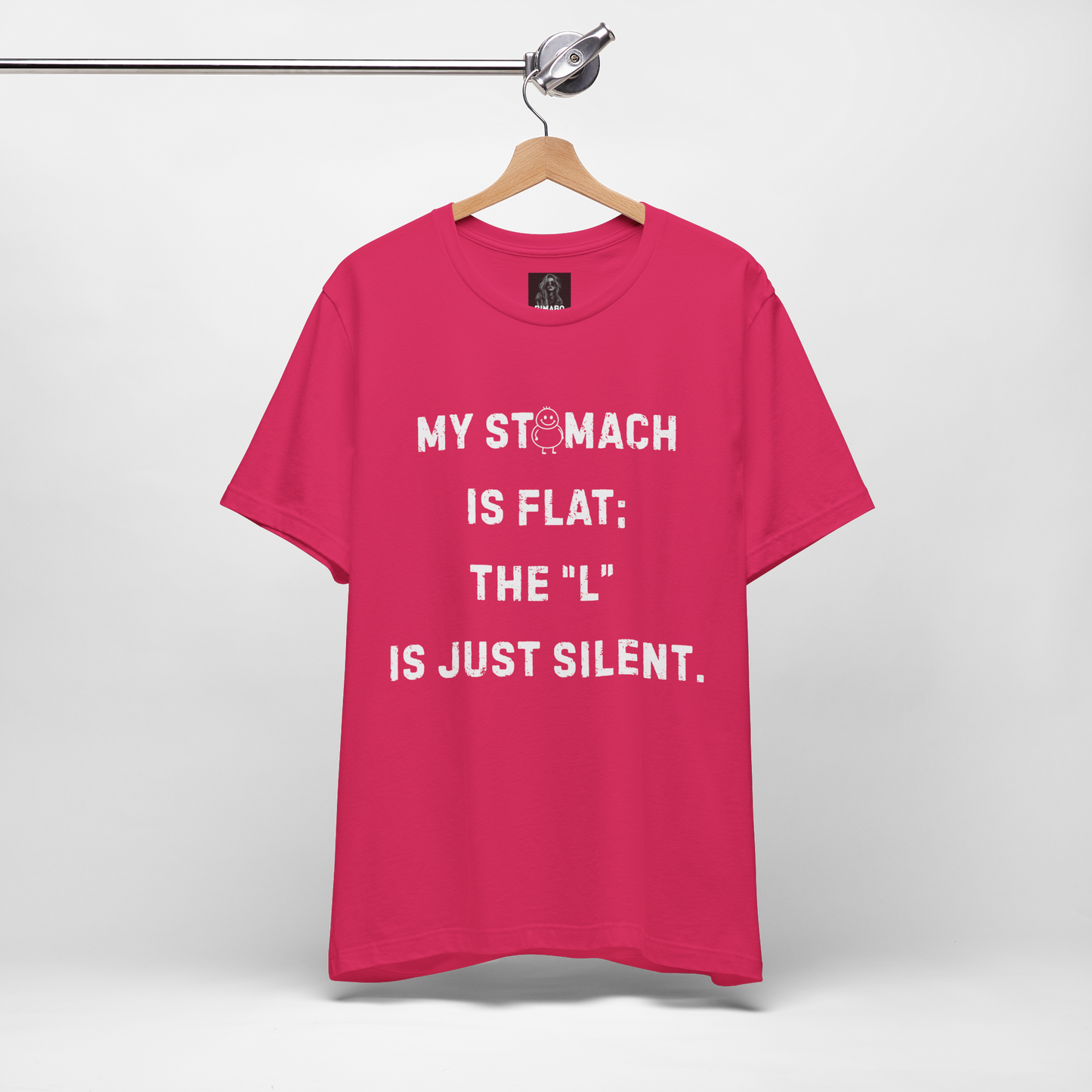 Personalizable Fun Shirt "My Stomach is flat; The L is just silent" Unisex Female or Male Version