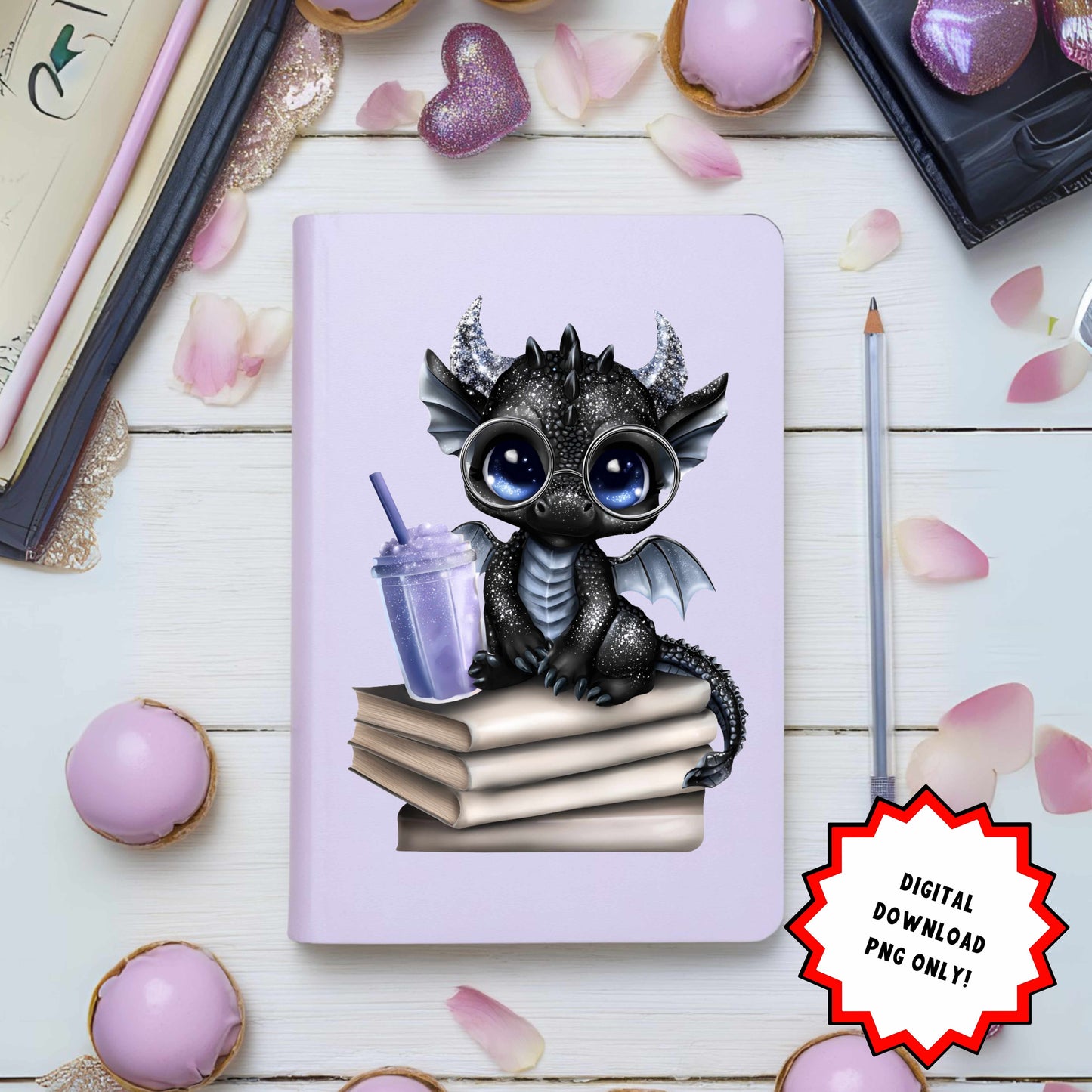 PNG Bundle Mystical Book Dragon  - Digital Download -  9 different dragon PNG files - Magical