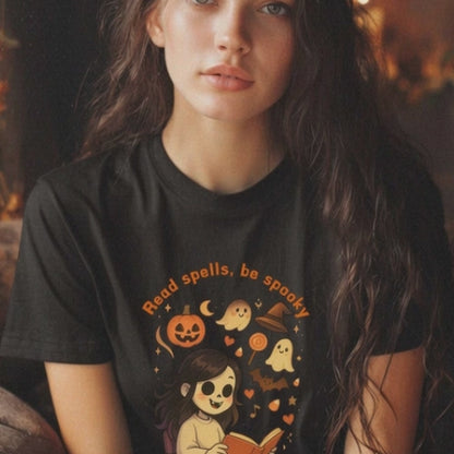 Read Spells, Be Spooky, Stay Ghoul-Spooky Cute Unisex Softstyle T-Shirt Halloween Collection